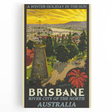 Brisbane Retro Travel Poster | Vintage River City Art Print