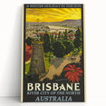 Brisbane Retro Travel Poster | Vintage River City Art Print