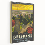 Brisbane Retro Travel Poster | Vintage River City Art Print