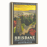 Brisbane Retro Travel Poster | Vintage River City Art Print