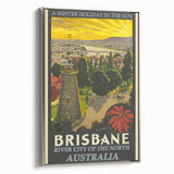 Brisbane Retro Travel Poster | Vintage River City Art Print