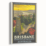 Brisbane Retro Travel Poster | Vintage River City Art Print