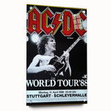 AC/DC "World Tour '88" Poster - Vintage Rock Concert Wall Art