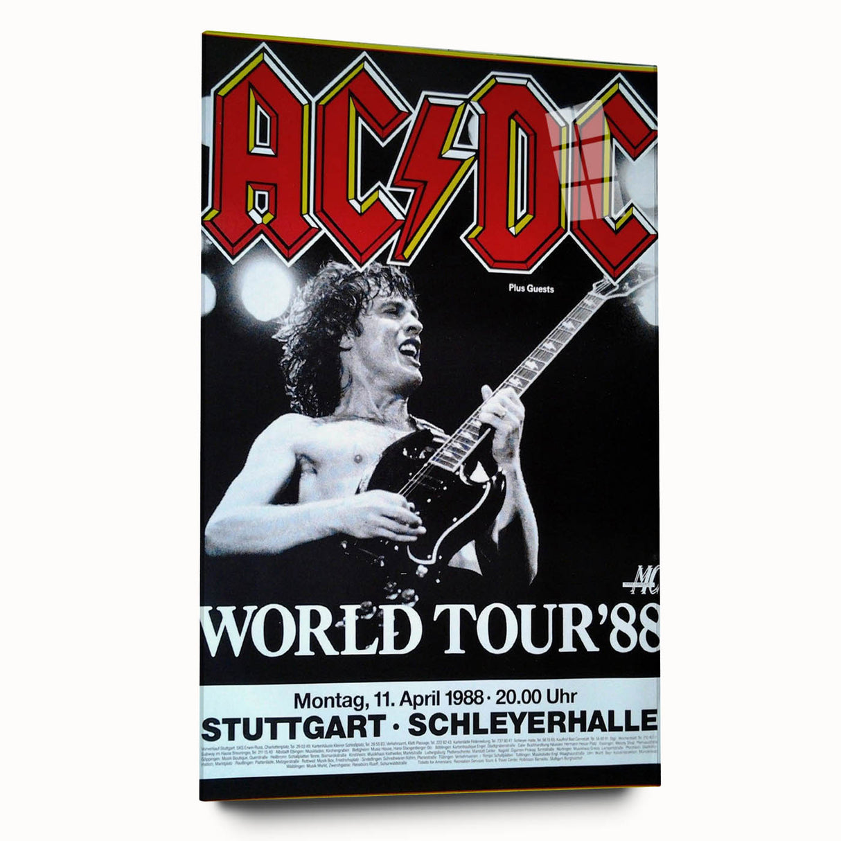 AC/DC "World Tour '88" Poster - Vintage Rock Concert Wall Art