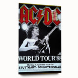 AC/DC "World Tour '88" Poster - Vintage Rock Concert Wall Art