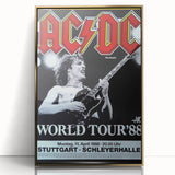 AC/DC "World Tour '88" Poster - Vintage Rock Concert Wall Art