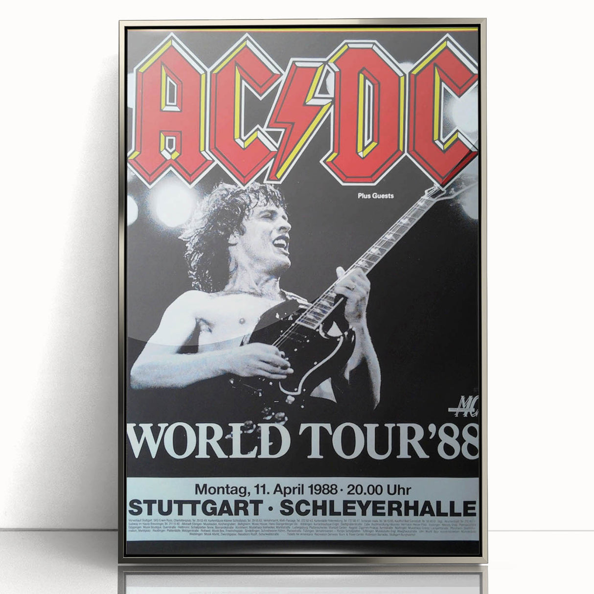 AC/DC "World Tour '88" Poster - Vintage Rock Concert Wall Art
