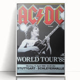AC/DC "World Tour '88" Poster - Vintage Rock Concert Wall Art