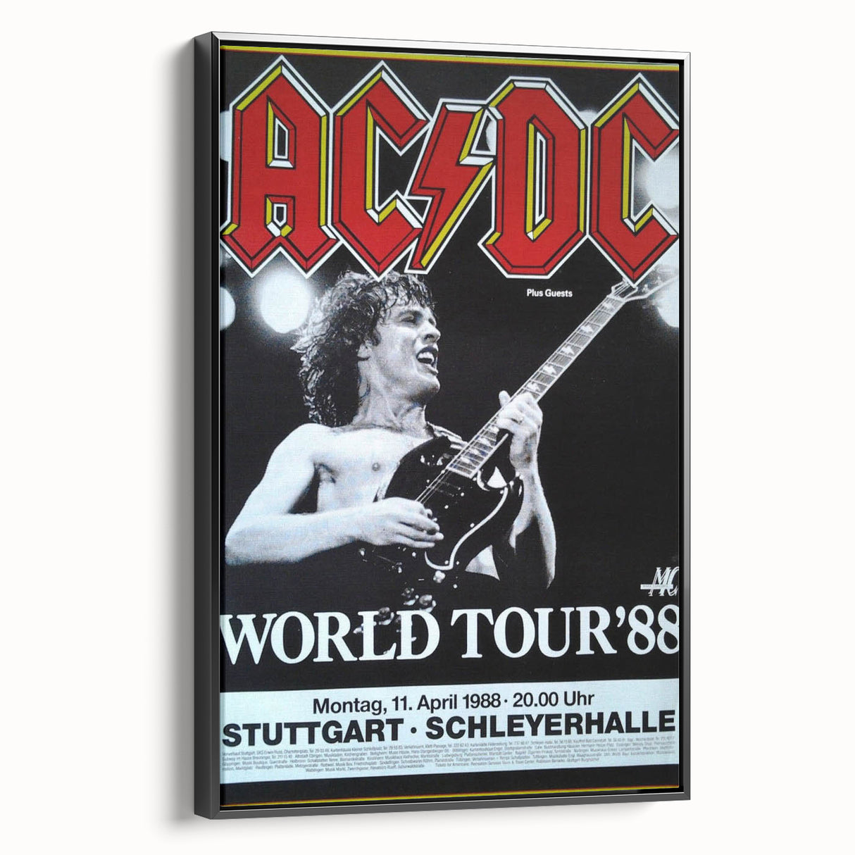 AC/DC "World Tour '88" Poster - Vintage Rock Concert Wall Art