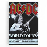 AC/DC "World Tour '88" Poster - Vintage Rock Concert Wall Art