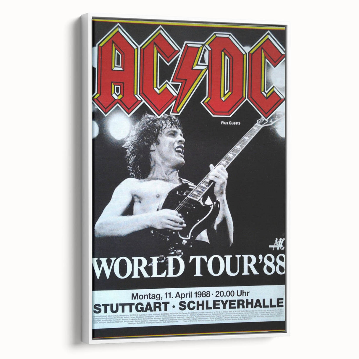 AC/DC "World Tour '88" Poster - Vintage Rock Concert Wall Art