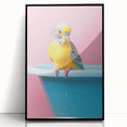 Bathroom Art Prints - Colorful Bird on Blue Tub