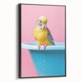 Bathroom Art Prints - Colorful Bird on Blue Tub