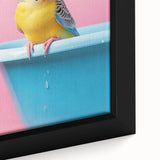 Bathroom Art Prints - Colorful Bird on Blue Tub