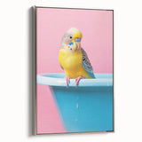 Bathroom Art Prints - Colorful Bird on Blue Tub