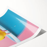 Bathroom Art Prints - Colorful Bird on Blue Tub