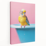 Bathroom Art Prints - Colorful Bird on Blue Tub
