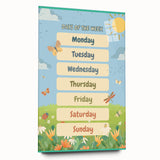 Days of the Week Kids Educational Wall Art – Learning Poster