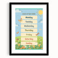 Days of the Week Kids Educational Wall Art – Learning Poster