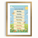 Days of the Week Kids Educational Wall Art – Learning Poster