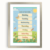 Days of the Week Kids Educational Wall Art – Learning Poster