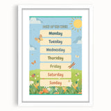 Days of the Week Kids Educational Wall Art – Learning Poster