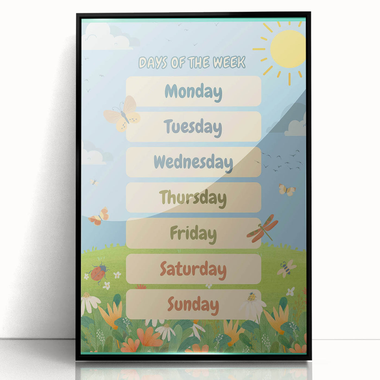 Days of the Week Kids Educational Wall Art – Learning Poster