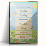 Days of the Week Kids Educational Wall Art – Learning Poster