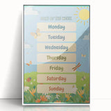 Days of the Week Kids Educational Wall Art – Learning Poster