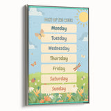 Days of the Week Kids Educational Wall Art – Learning Poster