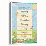 Days of the Week Kids Educational Wall Art – Learning Poster