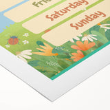Days of the Week Kids Educational Wall Art – Learning Poster