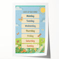 Days of the Week Kids Educational Wall Art – Learning Poster