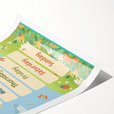 Days of the Week Kids Educational Wall Art – Learning Poster