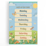 Days of the Week Kids Educational Wall Art – Learning Poster
