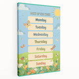 Days of the Week Kids Educational Wall Art – Learning Poster