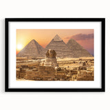 Extra large abstract art print of a colorful, textured Egyptian landscape on a framed canvas, ideal for living room decor.