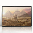 Large abstract wall art depicting the Egyptian landscape in muted earth tones on a framed acrylic canvas.