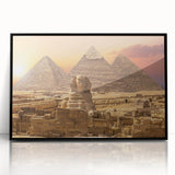 Large abstract wall art depicting the Egyptian landscape in muted earth tones on a framed acrylic canvas.