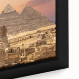 Extra large framed canvas depicting an abstract Egyptian landscape in black with colorful, textured details.