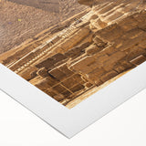 Art deco poster featuring a stylized Egyptian landscape on rolled canvas, suitable for dining room wall art.