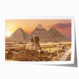 Extra large rolled print of an Egyptian landscape in muted earth tones, ideal for art wall dining room.