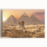 Black and white large stretched canvas art of an Egyptian landscape, ideal for kitchen wall art.