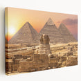Large canvas print of an Egyptian landscape in earthy tones, suitable for kitchen wall art.