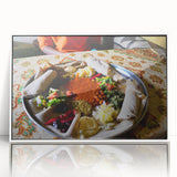 Framed acrylic print of an Ethiopian landscape with muted earth tones, ideal for modern art wall decor.