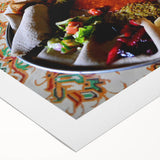 Art deco poster featuring a vibrant Ethiopian landscape on rolled canvas, ideal for dining room wall art.