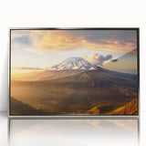 Acrylic print of a Kenyan landscape, featuring muted earth tones, framed in silver, suitable for modern art wall decor.