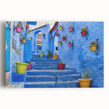 Large black and white stretched canvas of Moroccan scenery, ideal for kitchen wall art.