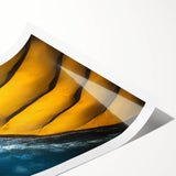 Extra large rolled print featuring a line art depiction of flowers with muted earth tones.