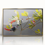 Art deco poster of Seychelles scenery in gold frame, acrylic print, ideal for modern nursery wall art.